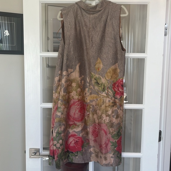 Suede like long vest floral - Picture 5 of 5